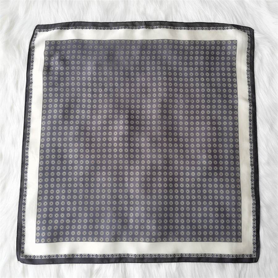 Square Imitated Silk Scarves Geometric Pattern - Mubimart