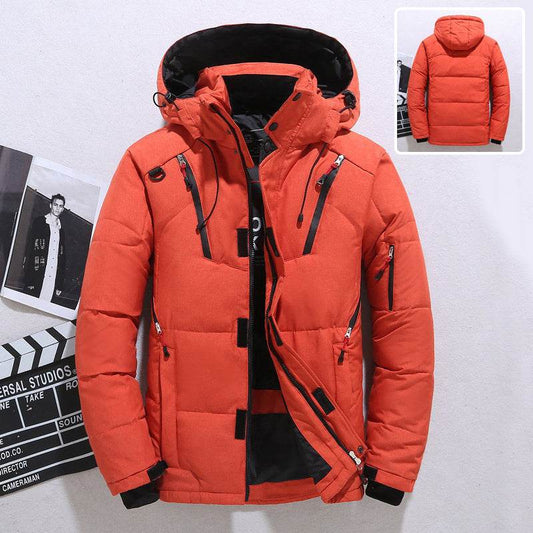 Outdoor Windproof Hooded Jacket Leisure Sports Coat With Pockets Warm Mens Clothing - Mubimart