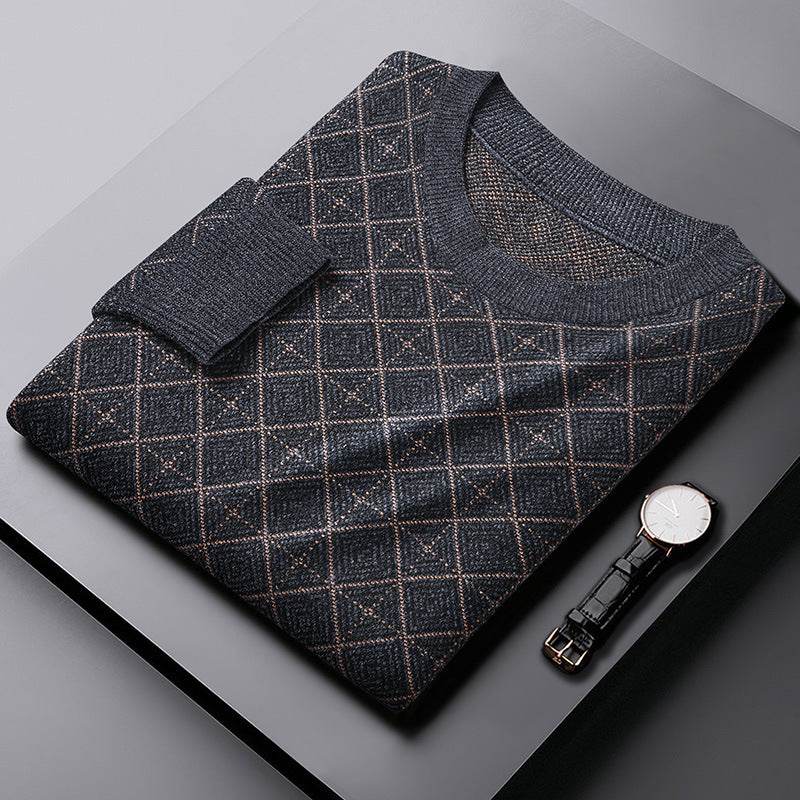 Round Neck Sweater XL Mens Loose - Mubimart