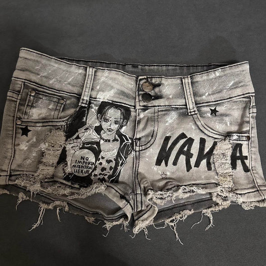 American Hot Girl Retro Low Waist Denim Shorts Women - Mubimart