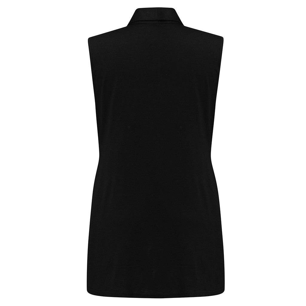 Sleeveless Shawl Vest Vest Plus Size Top - Mubimart