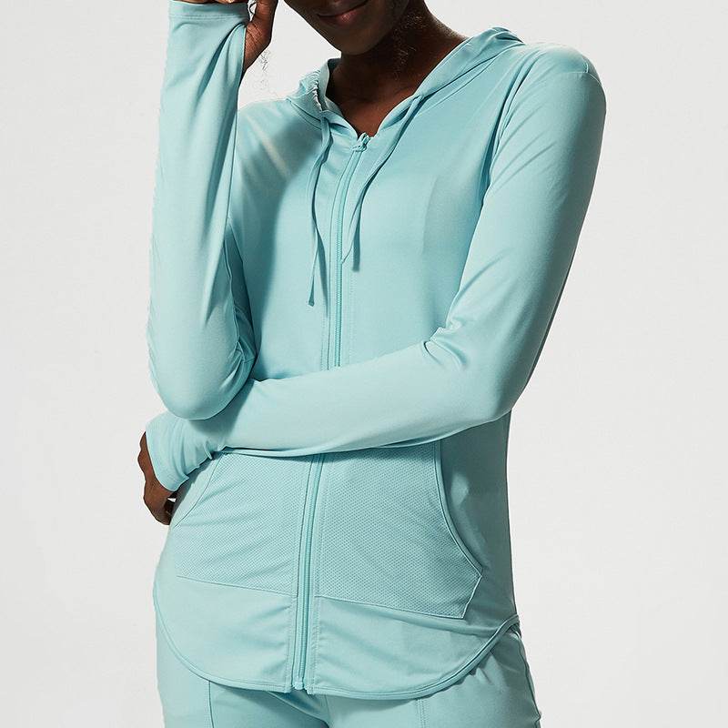 Women's Thin Sports Long-sleeved Workout Clothes Top - Mubimart