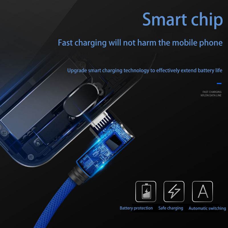 Mobile Phone Elbow Fast Charging Data Cable - Mubimart