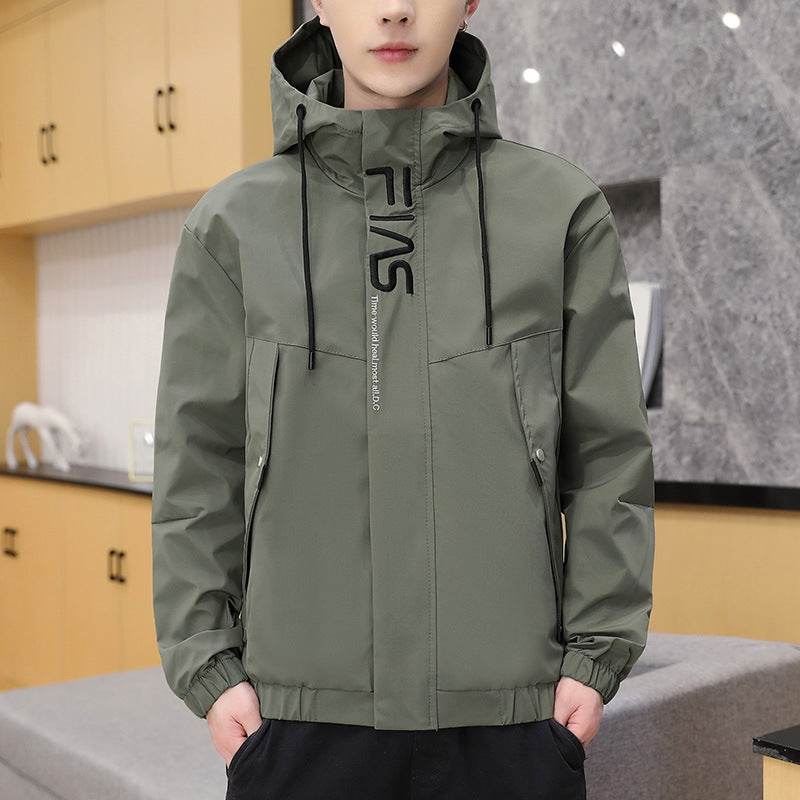 New Korean Casual Plus Size Young Student Hooded Jacket Men's Top Trend - Mubimart