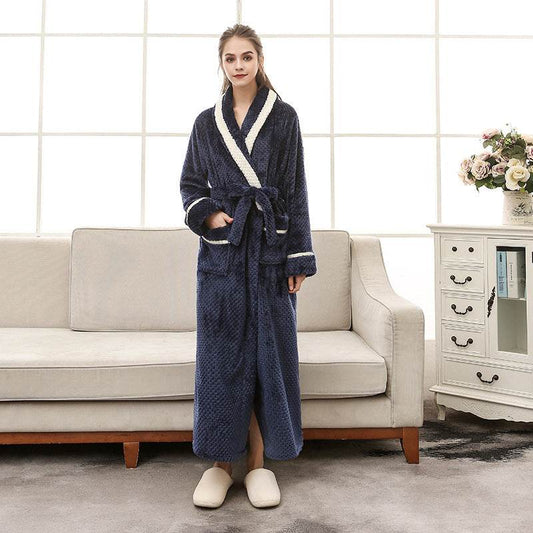 Women Pajamas Couple Gown Bathrobe Winter Robe - Mubimart