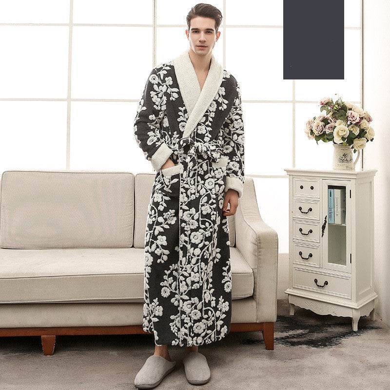 Thicken And Lengthen Plus Size Flannel Nightgown - Mubimart