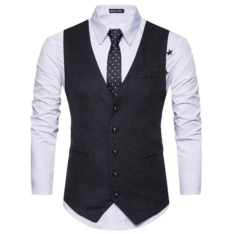 Men's British Slim Suit Professional Vest - Mubimart