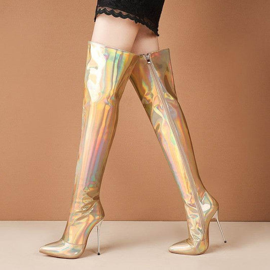 European And American Shiny Phantom Stilettos - Mubimart
