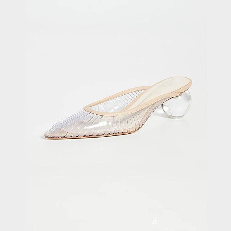 Sandals Summer Pointed High Heels Thick Heels - Mubimart