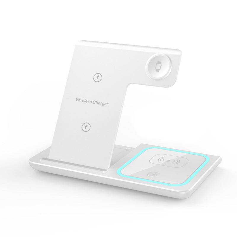 Three-in-one Wireless Charger Electrical Foldable Double Wire Ambience Light Mobile Phone Wireless Charger Wireless Charger - Mubimart
