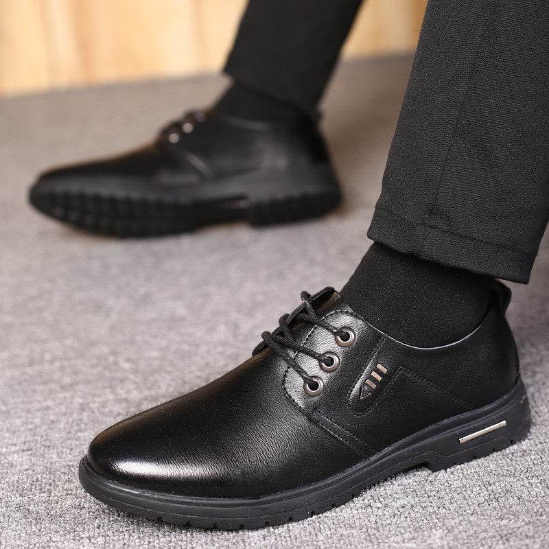 Mens Fashion Casual Leather Soft Sole Insole High Shoes - Mubimart