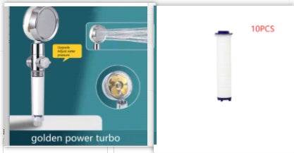 Shower Head Water Saving Flow 360 Degrees Rotating With Small Fan ABS Rain High Pressure Spray Nozzle Bathroom Accessories - Mubimart