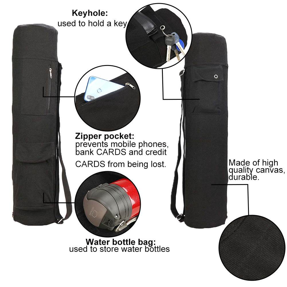 New Portable Gym Blackyoga Backpack Yoga Mat Waterproof Backpack Yoga Bag Nylon Fitness Exercise Yoga Mat Zipper Storage Bag - Mubimart
