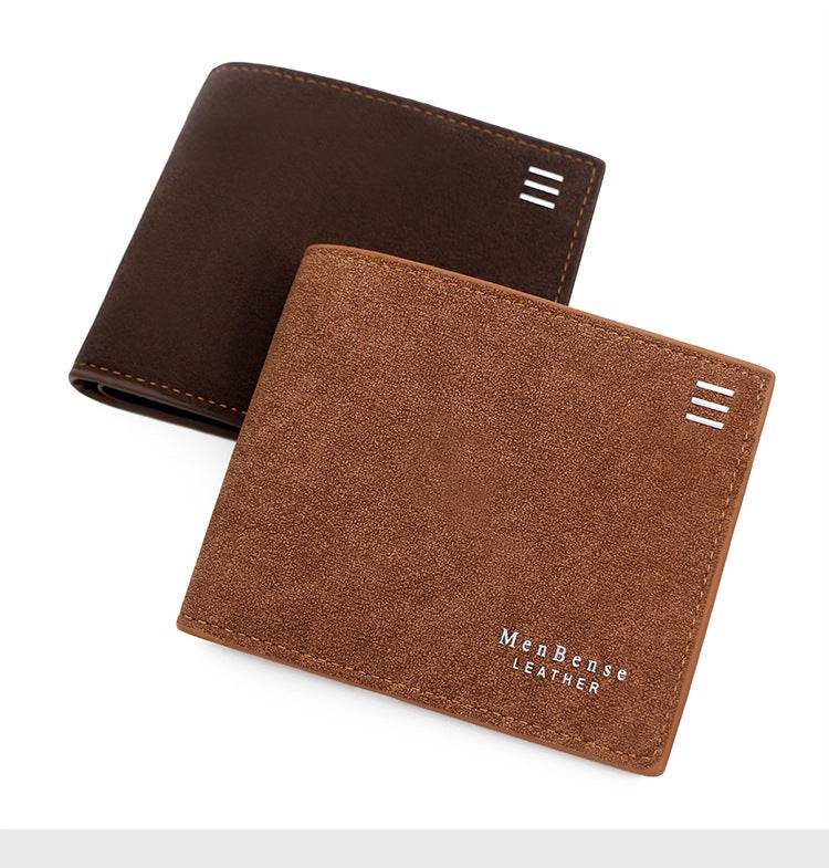 New Personalized Men's Short Wallet Fashion Silk Screen Wallet Men's Frosted Clutch Wallet - Mubimart