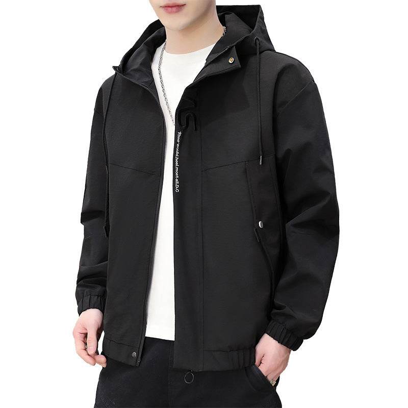 New Korean Casual Plus Size Young Student Hooded Jacket Men's Top Trend - Mubimart