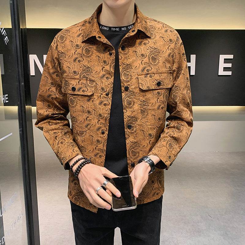 Trendy Slim Spring Thin Shirt Jacket Youth Handsome Loose Jacket - Mubimart