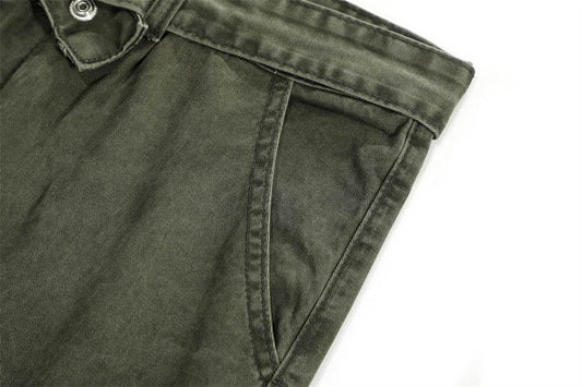 Removable Belt Pocket Bootcut Trousers Jeans - Mubimart