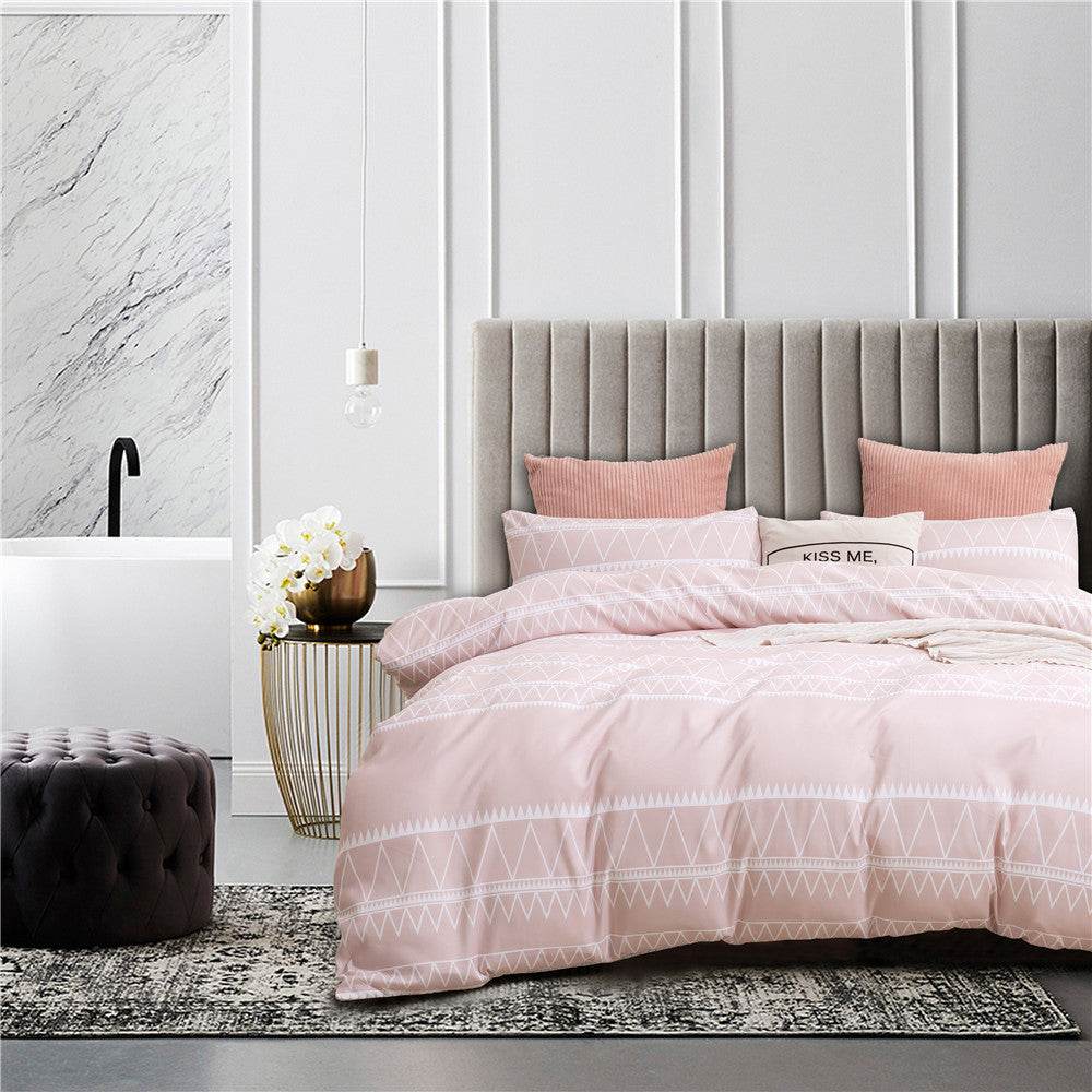 Home Textile Printing Brushed Bedding Suit 1 Bed Cover 2 Pillowcases - Mubimart