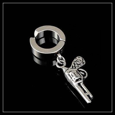 Tassel Black Earrings Without Pierced Cross Wolf Men And Women Tide Earrings - Mubimart