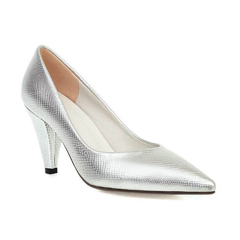 Women's Work Shoes Professional Cone-shaped Heel Pointed High Heels - Mubimart