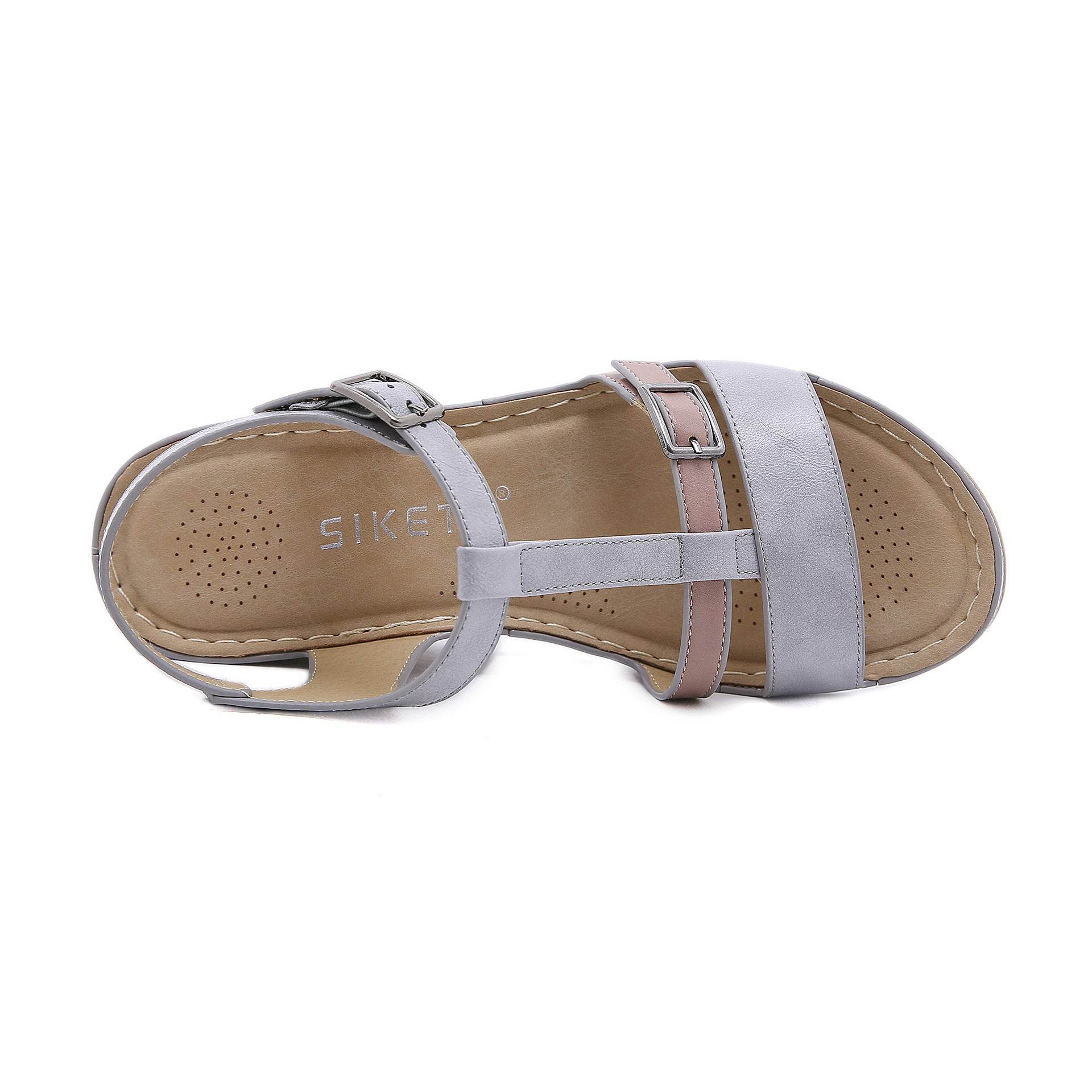 Women's Wedge Solid Color Comfort Sandals - Mubimart