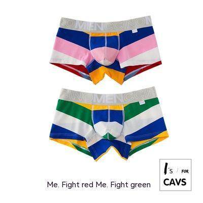 Men's Striped Print Boxer Briefs - Mubimart