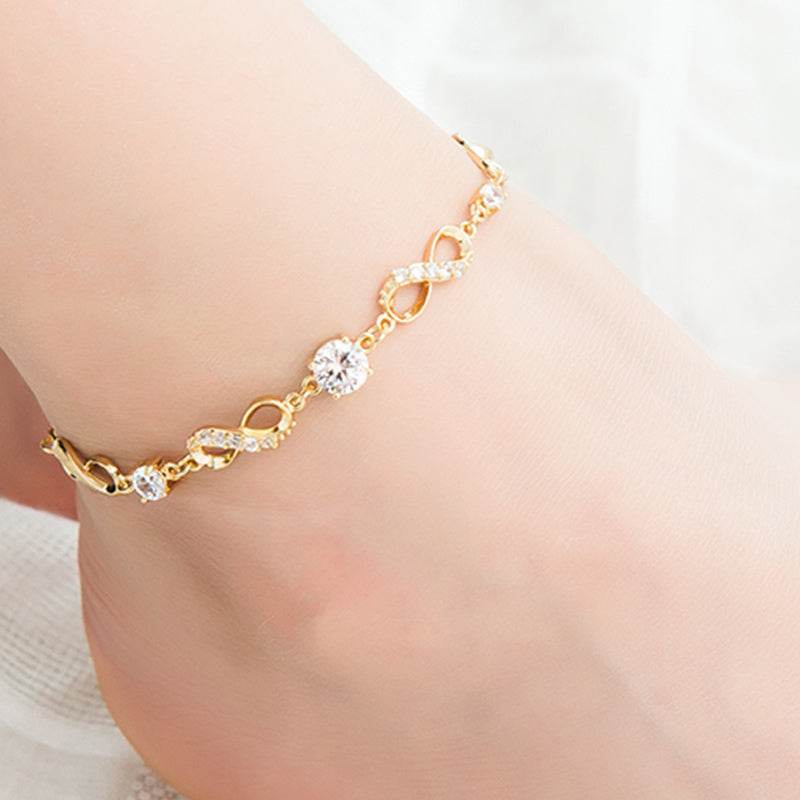 Bohemian Women's Ankle Bracelet Hollow Heart Shaped - Mubimart