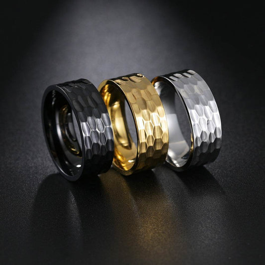 8MM Wide Vacuum Plated Titanium Steel Ring For Men - Mubimart