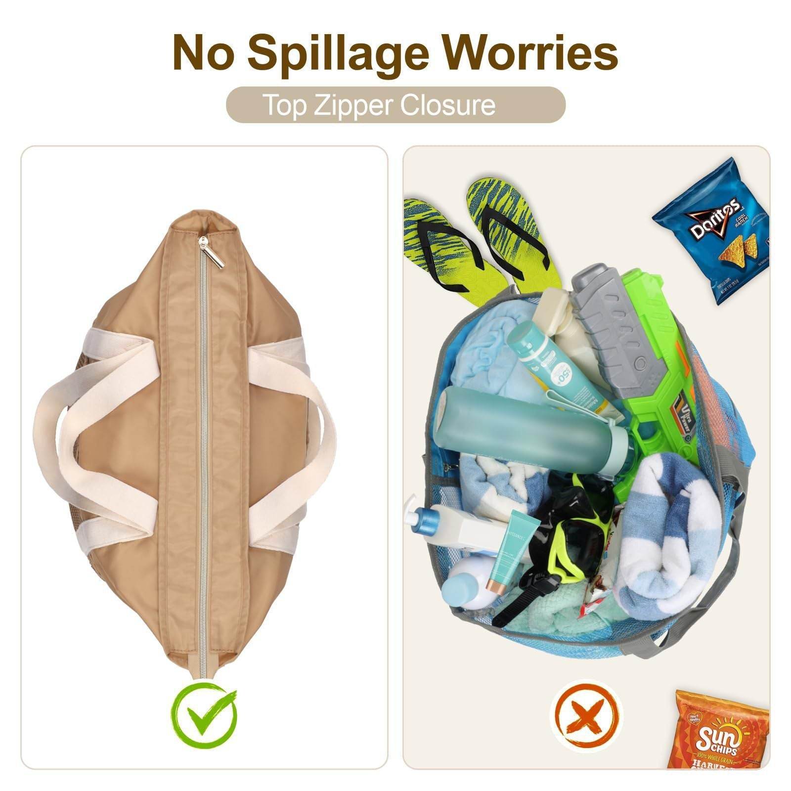 Large Capacity Waterproof Beach Bag Beach Portable - Mubimart