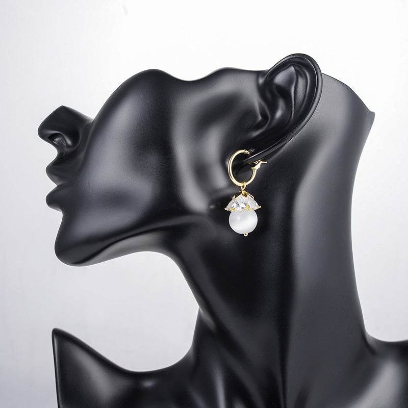 Opal Butterfly Stud Earrings Women - Mubimart