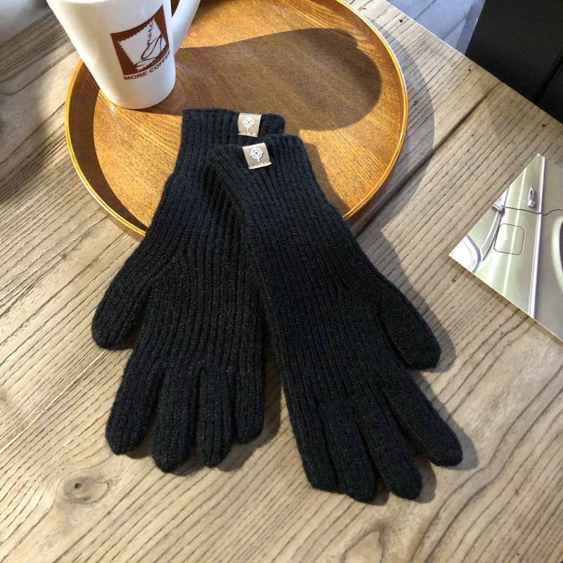 Winter Solid Color Knitted Gloves For Men And Women - Mubimart