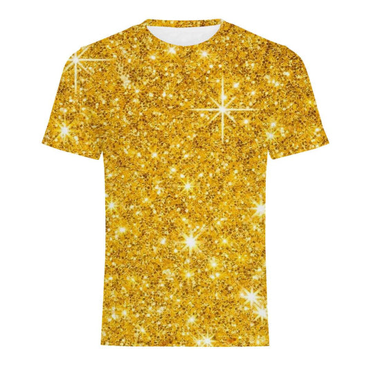 Mens Fashion Casual Digital Print Crew Neck T-shirt - Mubimart