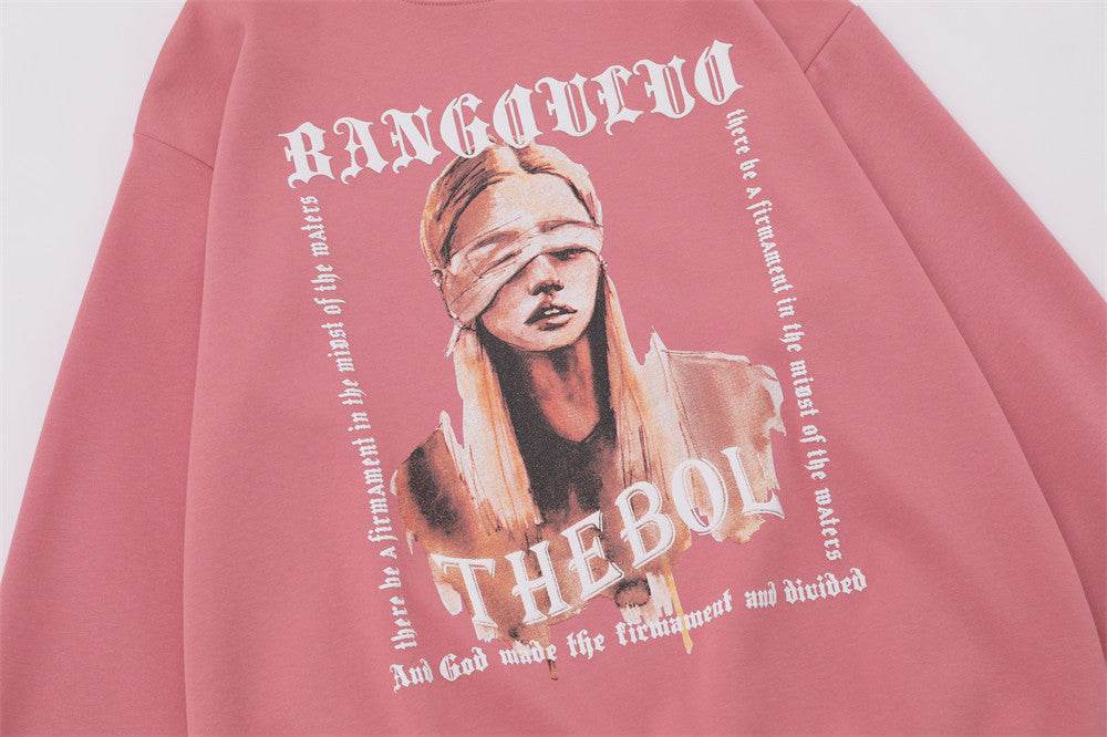 Oil Painting Printed Crew Neck Sweatshirt Men - Mubimart