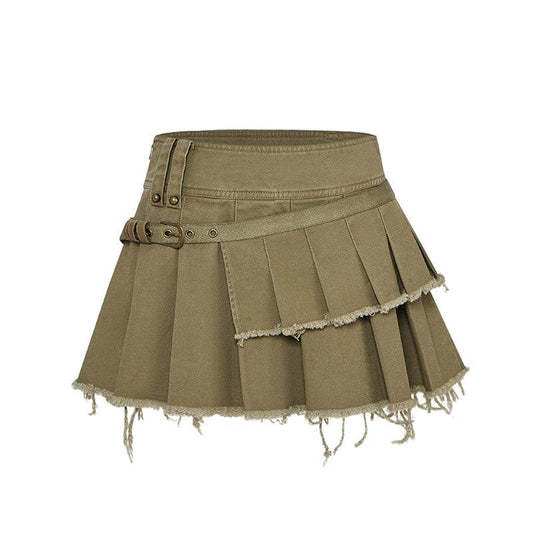 Asymmetric Splicing Work Dress Short Skirt - Mubimart