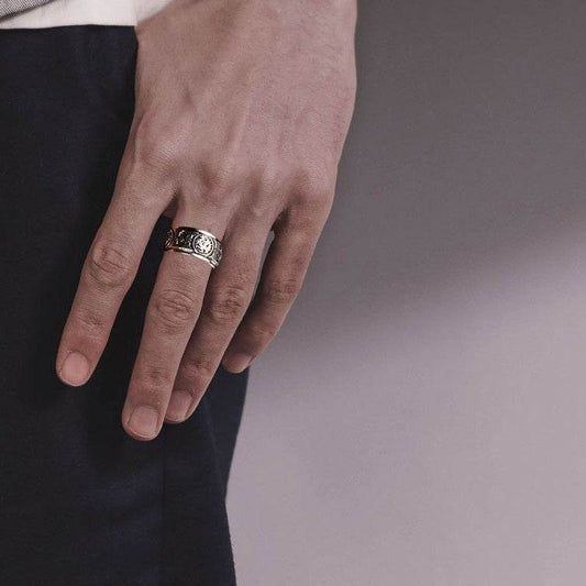 Sterling Silver Rotatable Ring For Men - Mubimart