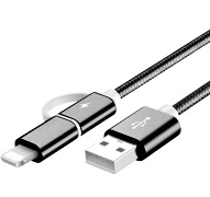 100cm 2A Fast Charger Cable 2 IN 1 USB Type C Micro USB Braided Cord For Mate 8 S 9 10 Pro P8 P9 P10 Lite P20 Honor 7 8 9 - Mubimart