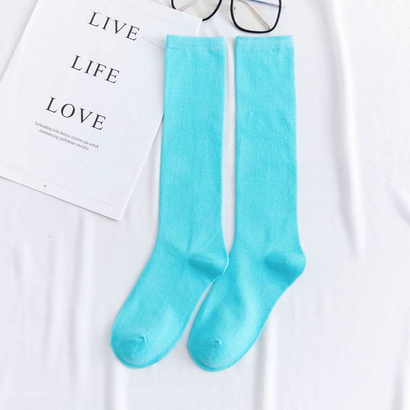 Women's color mid-tube knee socks - Mubimart