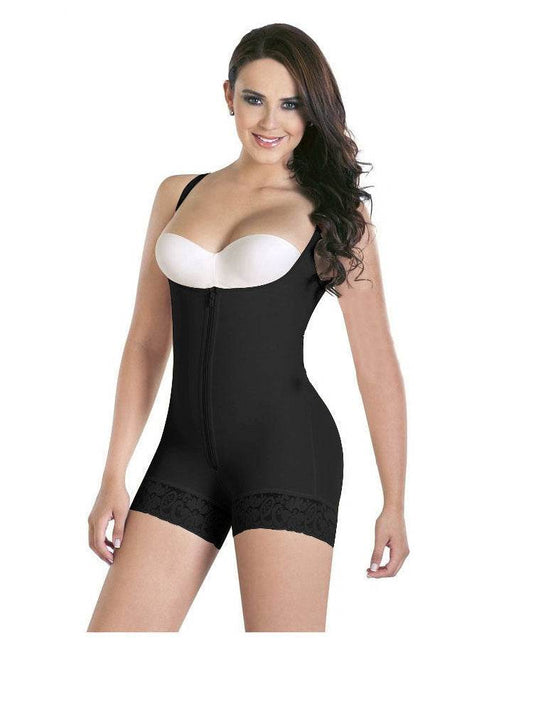 Shapewear Open-Bust Mid-Thigh Bodysuit - Mubimart