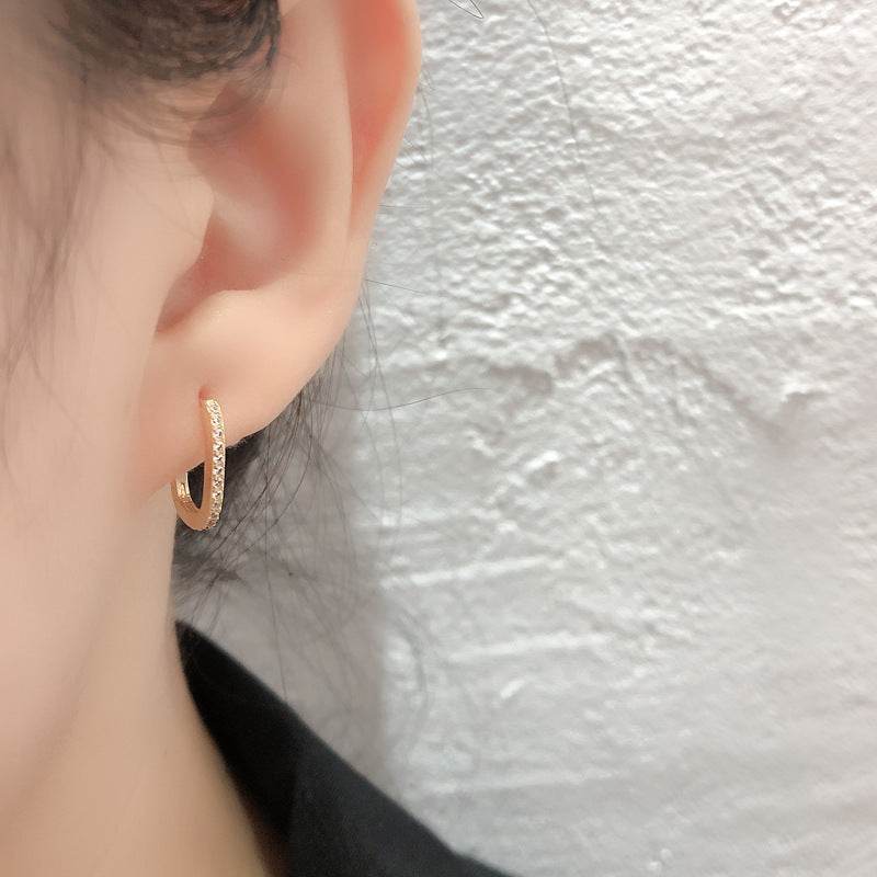 Sterling silver hoop ear buckle earrings women custom - Mubimart