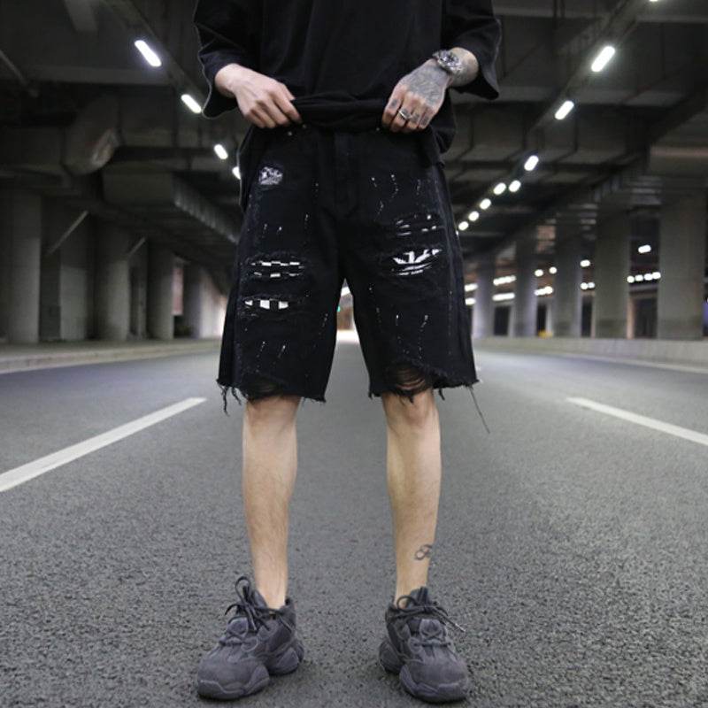 Loose denim shorts - Mubimart