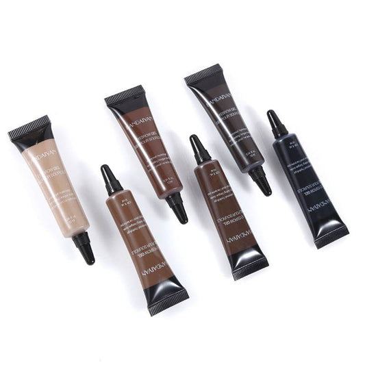 Eyebrow Makeup Henna Gel Black Brown Waterproof Durable Liquid Tint Brush Sets Tattoo Paint Kit Cream Enhancer Dye Cosmetic Tool - Mubimart
