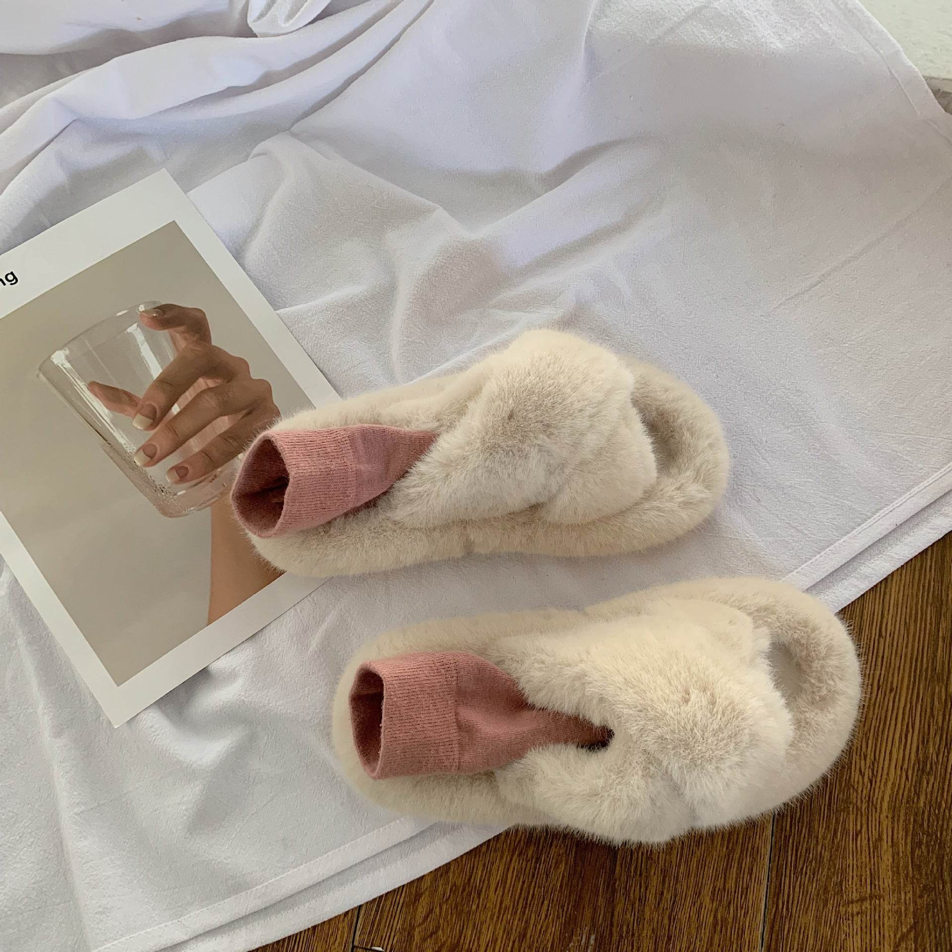 Hairy slippers for women - Mubimart