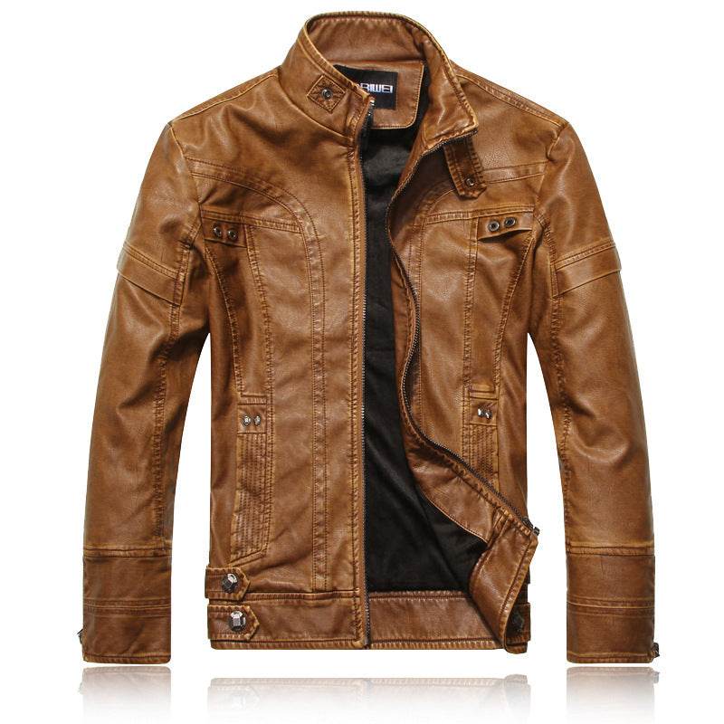 Motorcycle leather jacket - Mubimart