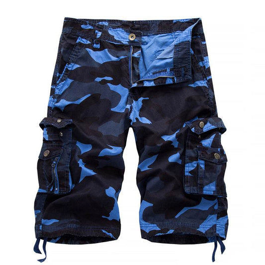 Camo Printed Knee Length Cargo Shorts - Mubimart