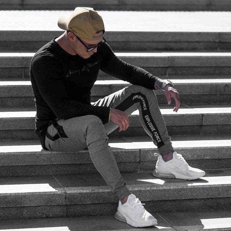 Muscle brothers solid color sweatpants - Mubimart