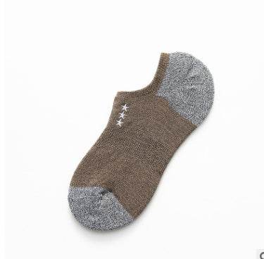 Men's cotton socks low cut embroidery socks - Mubimart