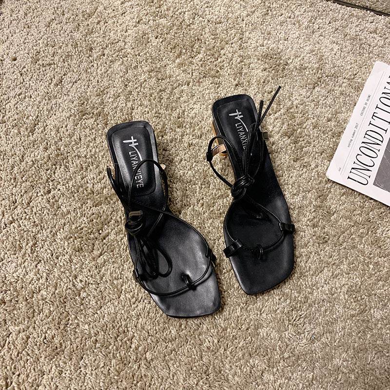 Block heel strappy sandals - Mubimart