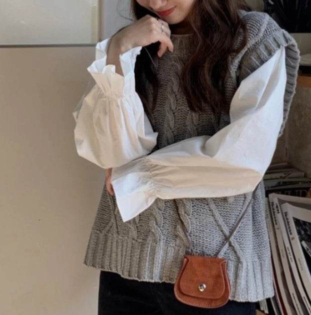 Knitted sweater vest - Mubimart