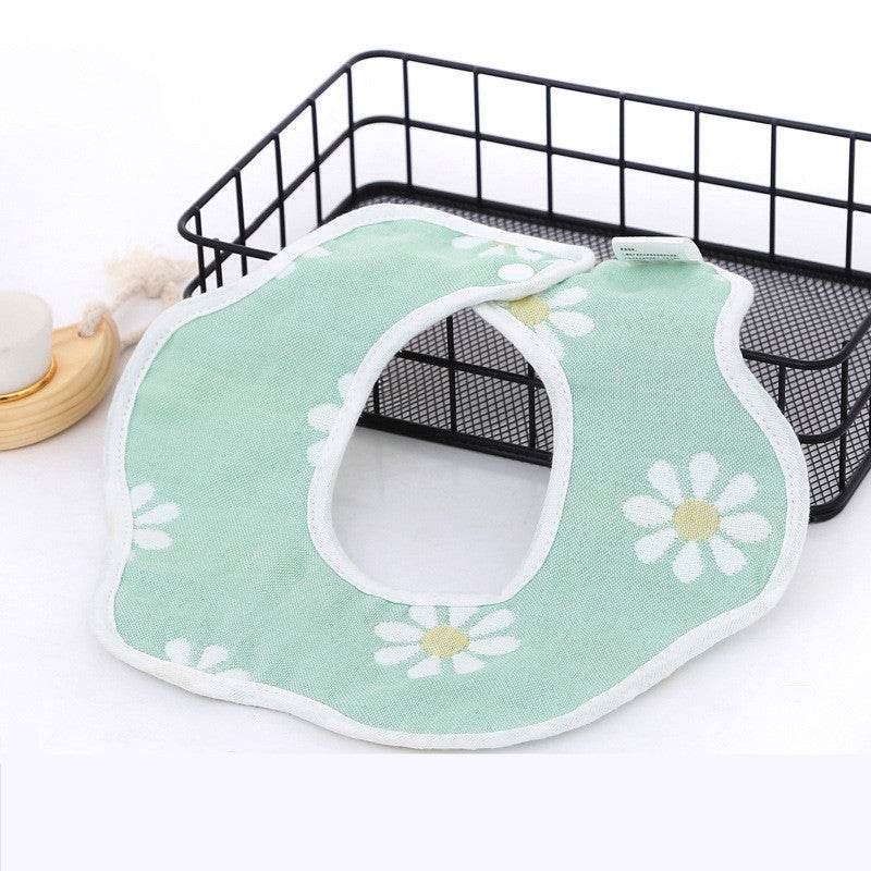 U-shaped Bib Children's 6-layer Cotton Gauze Bib Cartoon Custom Infant Baby Supplies 360 Rotating Bib - Mubimart
