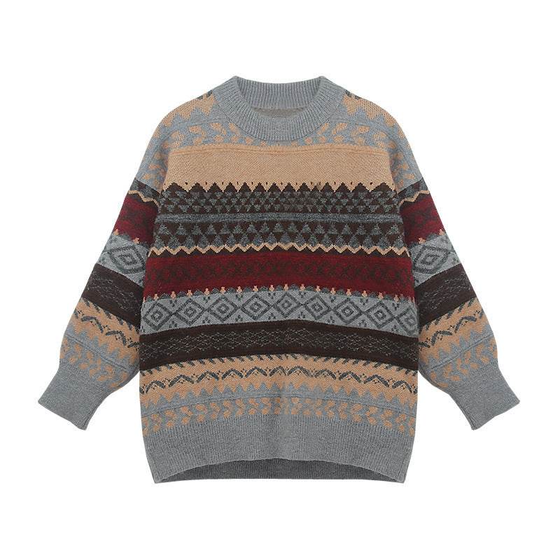 Long-sleeved plus-size jumper top - Mubimart